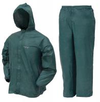 36Y072 Two-Piece Rainsuit w/Hood, Green, XL