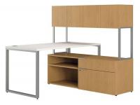 38C566 Desking, 60 In.D, Silver Mesh/Harvest