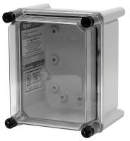 38C958 Enclosure, 4 Corner Screws, 7 In, Clear