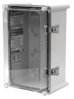 38C966 Enclosure, Hinged w/Latch, 12 In, Clear