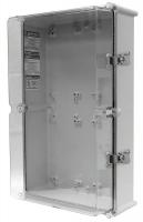 38C986 Enclosure, Hinged w/Latch, 19 In, Clear