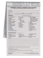 38D298 Vehicle Inspection Form, 3 Ply, Carbonless