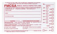 38D308 Vehicle Inspection Decal, 6 x 3 1/2 In.