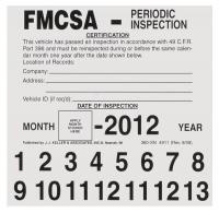 38D315 FMCSA Periodic Inspection Label, 5 x 5 In