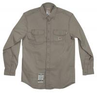 38E523 FR Long Sleeve Shirt, Twill, Gray, LT