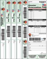 38E616 Disaster Evacuation Tag, 25PK