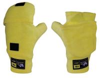 38F298 Flame Resistant Flip-Top Mittens, Ylw, S