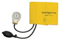 38F663 Single Use Sphygmomanometer, Adult, Yellow