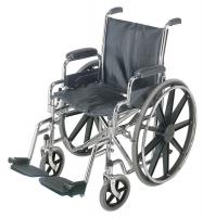 38F802 Wheelchair, 250 lb, 18 In Seat, Silver