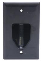 38F873 Wall Plate, Cable, Recessed, 1G, Blk