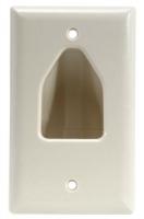 38F875 Wall Plate, Cable, Recessed, 1G, Ivry