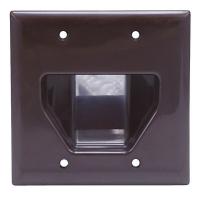 38F879 Wall Plate, Cable, Recessed, 2G, Brn