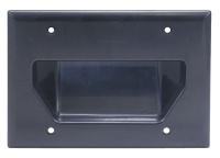 38F883 Wall Plate, Cable, Recessed, 3G, Blk