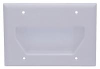 38F885 Wall Plate, Cable, Recessed, 3G, Wht