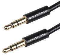 38F901 Audio Cable, 3.5mm, M/M, 3 Ft, Blk
