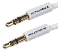38F902 Audio Cable, 3.5mm, M/M, 3 Ft, Wht