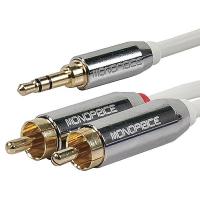 38F914 Audio Cable, 3.5mm, RCA, M/M, 6 Ft