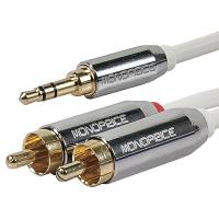 38F915 Audio Cable, 3.5mm, RCA, M/M, 10 Ft