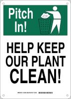 38H541 Facility Sign, Alum, 14 x10 in, Grn/Blk/Wht