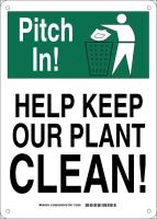 38H542 Facility Sign, Plastic, 14 x10, Grn/Blk/Wht