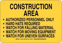 38H625 Construction Site Sign, Alum, 7 x 10 in