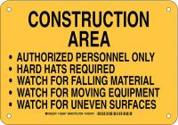 38H626 Construction Site Sign, Plastic, 7 x 10 in