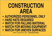 38H627 Construction Site Sign, Poly, 7 x 10 in