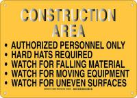 38H629 Construction Site Sign, Plastic, 10x 14 in