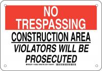 38H631 Construction Site Sign, Alum, 7 x 10 in