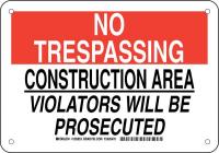 38H632 Construction Site Sign, Plastic, 7 x 10 in