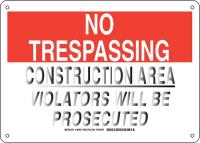 38H634 Construction Site Sign, Alum, 10 x 14 in