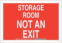 38H655 Facility Sign, Alum, 7 x 10 in, Wht/Red