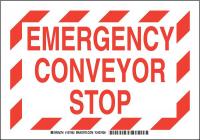 38H718 Factory/Equip Sign, Poly, 7 x10 in, Red/Wht