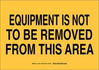 38H727 Factory/Equip Sign, Poly, 10x14 in, Blk/Ylw