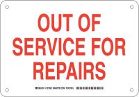 38H728 Factory/Equip Sign, Alum, 7 x10 in, Red/Wht