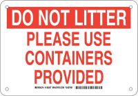 38H753 Facility Sign, Plastic, 7 x 10 in, Red/Wht