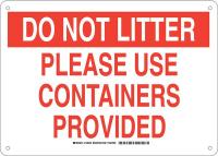 38H755 Facility Sign, Alum, 10 x 14 in, Red/Wht