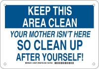 38H783 Facility Sign, Plastic, 7 x10, Blk/Blue/Wht