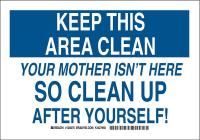 38H784 Facility Sign, Poly, 7 x10 in, Blk/Blue/Wht