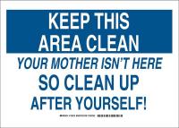 38H787 Facility Sign, Poly, 10x14 in, Blk/Blue/Wht