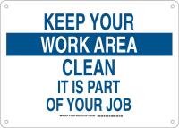 38H792 Facility Sign, Plastic, 10 x14 in, Blue/Wht