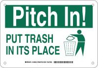 38H802 Facility Sign, Plastic, 7 x 10 in, Grn/Wht