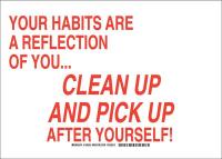 38H842 Facility Sign, Poly, 10 x 14 in, Red/Wht