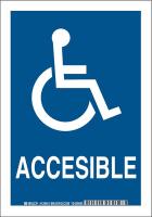 38H912 Facility Restroom Sign, Poly, 10x7, Wht/Blu