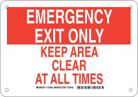 38H924 Exit Sign, Aluminum, 7 x 10 in, Red/White