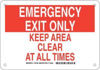 38H925 Exit Sign, Plastic, 7 x 10 in, Red/White