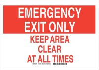 38H929 Exit Sign, Polyester, 10 x 14 in, Red/White