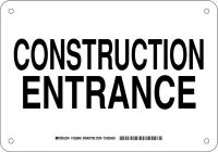 38H941 Construction Sign, Alum, 7 x 10 in, Blk/Wht