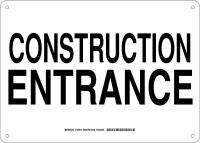 38H944 Construction Sign, Alum, 10x 14 in, Blk/Wht