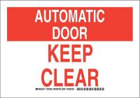 38H949 Door Sign, Polyester, 7 x 10 in, Red/White